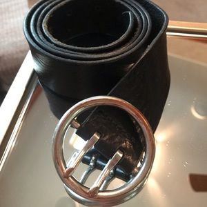 Black leather belt